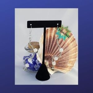 Custom made Wire Wrapped Silver Earrings w/ beads